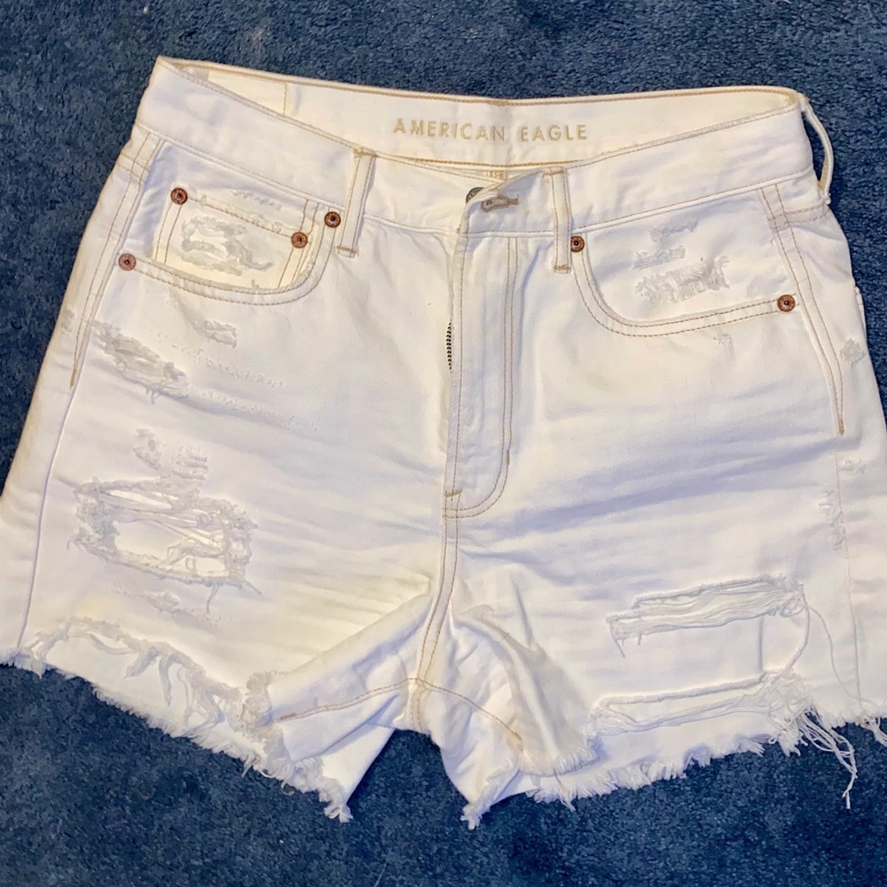 American eagle white jean shorts